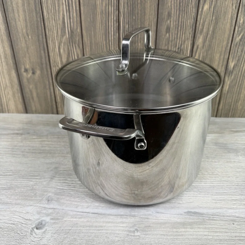 Cuisinart 73166-24 8 Qt Stainless Steel Stockpot Glass Lid Induction Ready